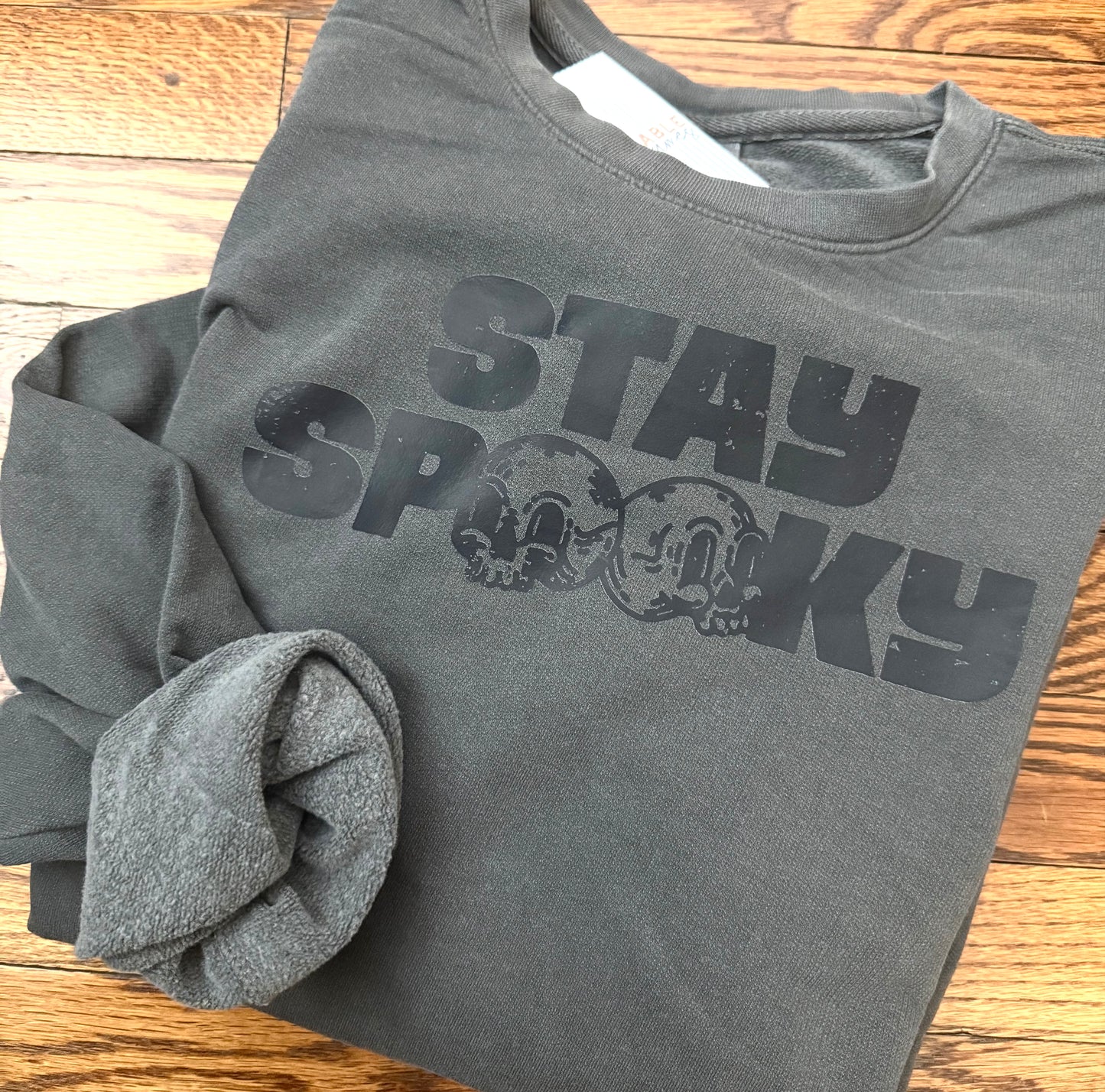 Spooky Gray on Comfort Colors Crewneck