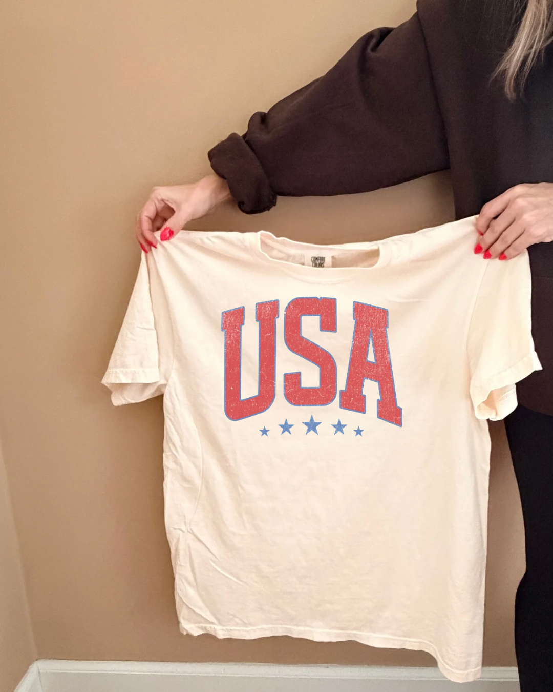 USA Vintage Tee in Ivory