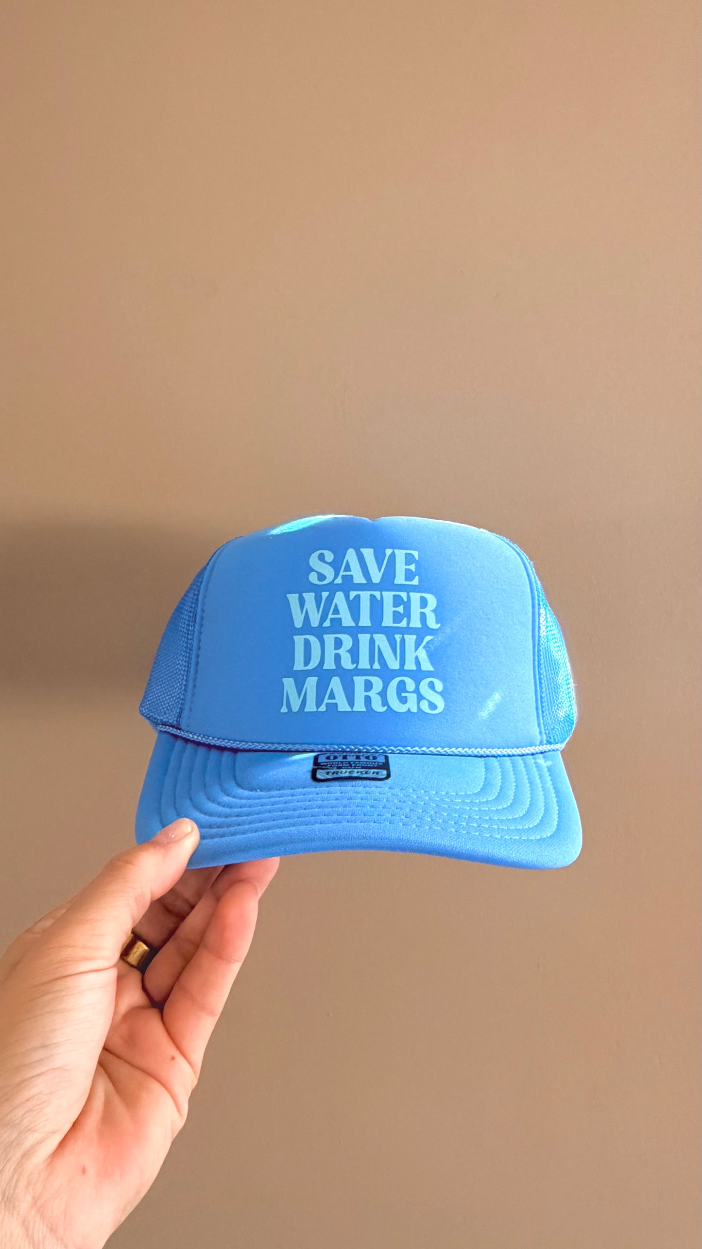 Save Water Drink Margs - Foam Trucker Hat in Blue