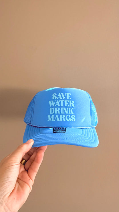 Save Water Drink Margs - Foam Trucker Hat in Blue