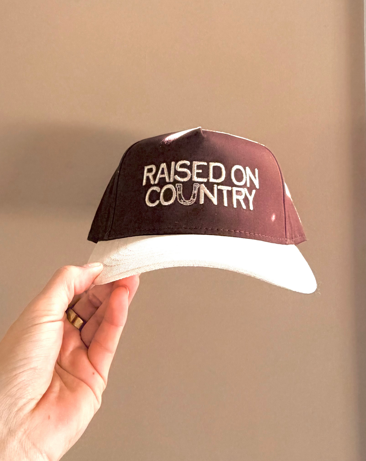 Raised On Country - Embroidered Brown/Cream Hat