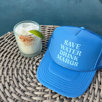 Save Water Drink Margs - Foam Trucker Hat in Blue