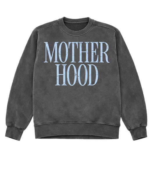 Motherhood Vintage Blue Graphic Crewneck