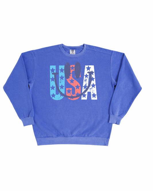 USA Smiley Crewneck